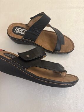 Soft Comfort Women's Black Slide Sandals